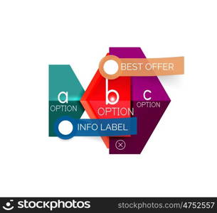 Abstract infographic geometric templates. Abstract infographic geometric templates. Vector layouts with options and text for business background - numbered banners - business lines - graphic website