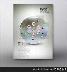 Abstract infographic pattern with dotted world globe for business. Brochure, flyer or report for business, template vector.