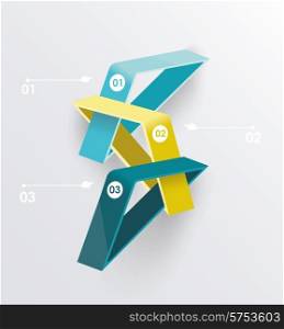 Abstract infographics design with numbered triangles - vector illustration