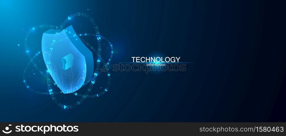 abstract Information security computer data technology communication concept vector background