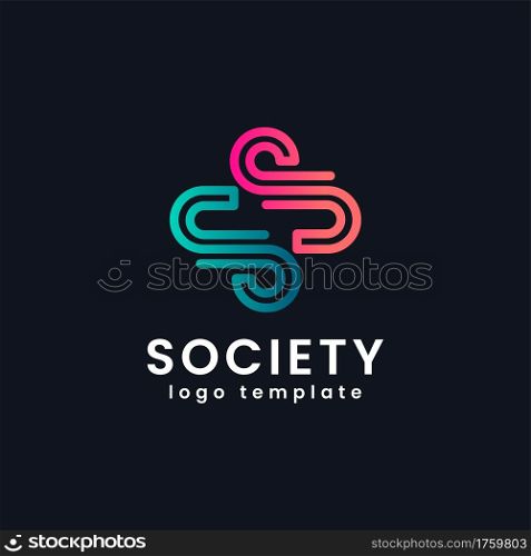 Abstract Initial Double S Monogram Logo Design with Geometric Lines Linked. Usable for Business, Medical Health, Technology Company Logo. Graphic Design Element.
