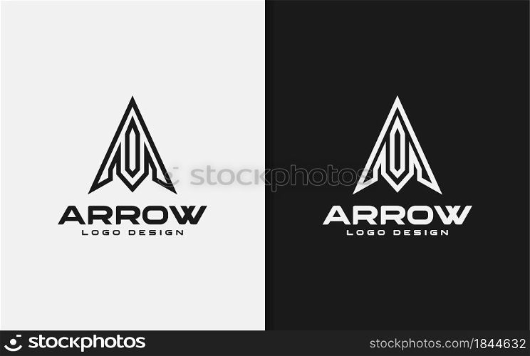 Abstract Initial Letter A with Modern Arrowhead Logo Design. Graphic Design Element.