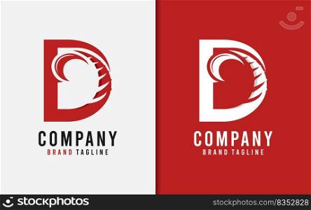 Abstract Initial Letter D Design Combined with Stylish Horn Shape Logo Design.