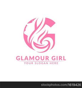 Abstract Initial Letter G Logo Design Combined with Girl Face Concept.