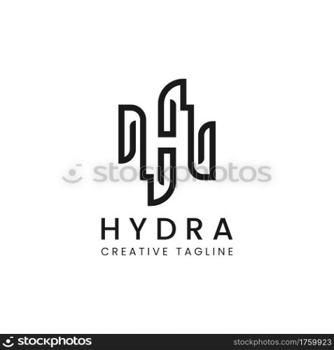 Abstract Initial Letter H Made From Elegant Lines Combination. Monogram Graphic Logo Illustration. Graphic Design Element.
