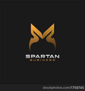 Abstract Initial Letter M or Double S with Strong Spartan Concept Logo Design. Vector Graphic Illustration. Graphic Design Element.