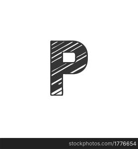Abstract Initial Letter P Logo icon, Monogram art style design.