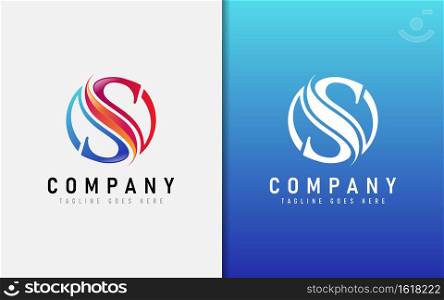 Abstract Initial Letter S Inside Circle Logo Design. Graphic Design Element.