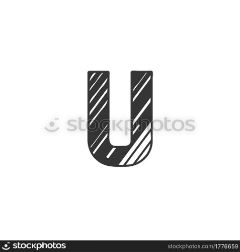 Abstract Initial Letter U Logo icon, Monogram art style design.