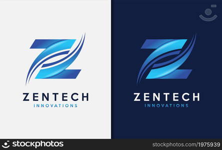 Abstract Initial Letter Z with Modern Style Concept Logo Design Illustration. Graphic Design Element.