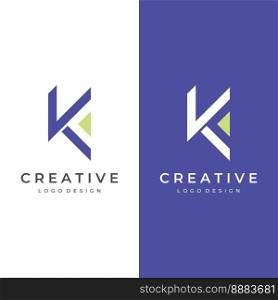 Abstract initial logo letter k with monogram concept.
