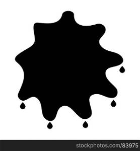 Abstract ink blot black icon .