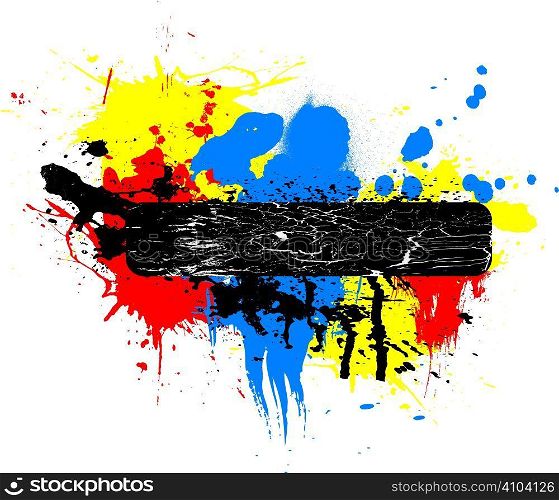 Abstract ink or paint splattered background with room to add your own text