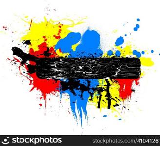 Abstract ink or paint splattered background with room to add your own text