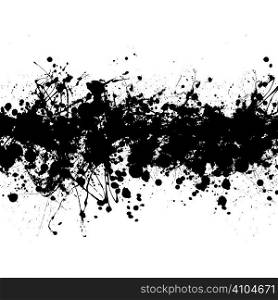 abstract ink splat banner with white background and copyspace