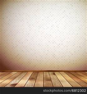 Abstract interior with wooden floor and wall. EPS 10 vector. Interior with wooden floor and wall. EPS 10