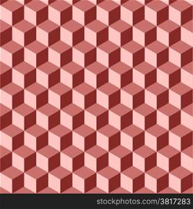 Abstract isometric red cube pattern background, stock vector