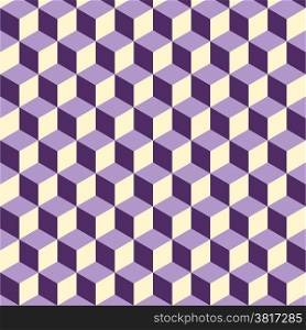 Abstract isometric violet cube pattern background, stock vector