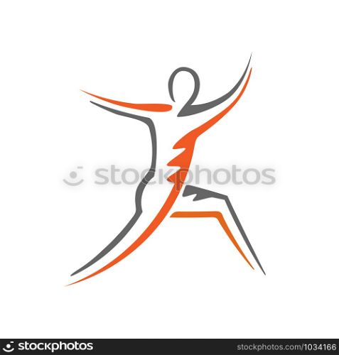 abstract Jumping or freedom human character creative symbol for sport and activity concept