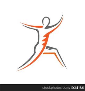 abstract Jumping or freedom human character creative symbol for sport and activity concept