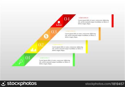 Abstract label, business infographics template. Vector illustration, timeline presentation. Flat design for web, marketing, advertising.