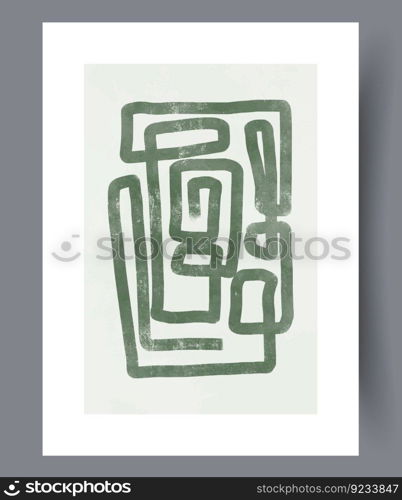 Abstract labyrinth chaotic path wall art print. Wall artwork for interior design. Contemporary decorative background with path. Printable minimal abstract labyrinth poster.. Abstract labyrinth chaotic path wall art print