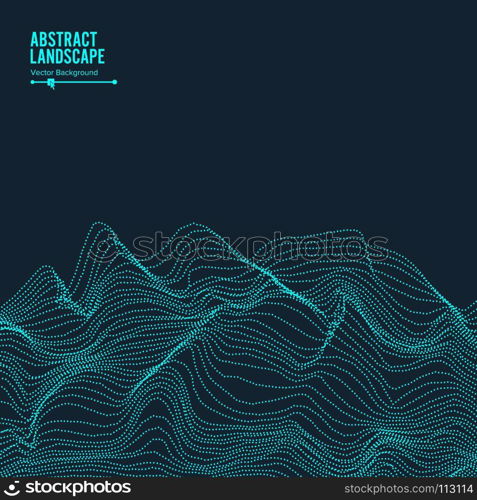 Abstract Landscape Background. Array With Dynamic Particles. Vector Illustration. Abstract Landscape Background. Array Of Dynamic Particles. Vector Illustration