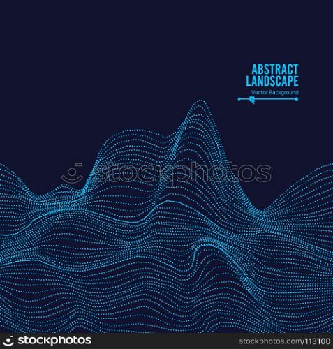 Abstract Landscape Background. Cyberspace With Dynamic Particles. Vector Illustration. Abstract Landscape Background. Cyberspace With Dynamic Particles.