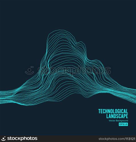 Abstract Landscape Background. Cyberspace With Dynamic Particles. Vector Illustration. Abstract Landscape Background. Cyberspace Dynamic Particles. Vector Illustration
