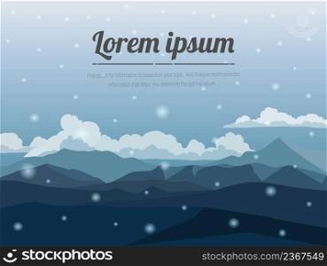 Abstract landscape, Vector banners set with polygonal landscape illustration, Minimalist style