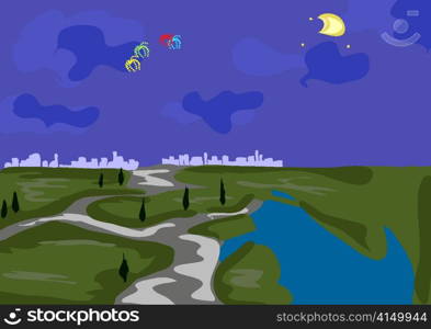 abstract landscape vector illustration