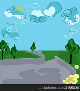 abstract landscape vector illustration