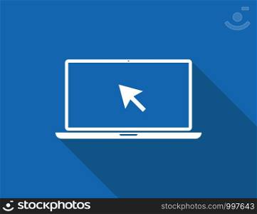 Abstract laptop cursor for mobile app design. Cursor or pointer isolated vector sign symbol. Laptop computer service concept. EPS 10. Abstract laptop cursor for mobile app design. Cursor or pointer isolated vector sign symbol. Laptop computer service concept.