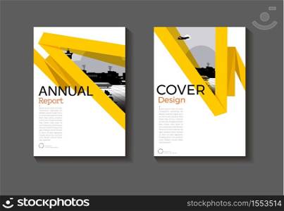 abstract layout yellow background modern cover design modern book cover Brochure cover template,annual report, magazine and flyer Vector a4