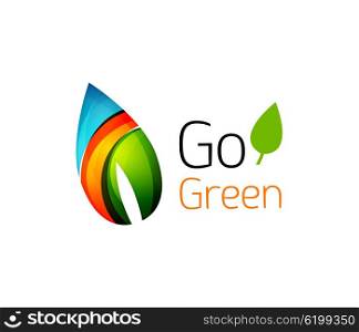 Abstract leaf icon. Eco nature geometric logo. Abstract leaf icon. Eco nature geometric logo. Vector illustration