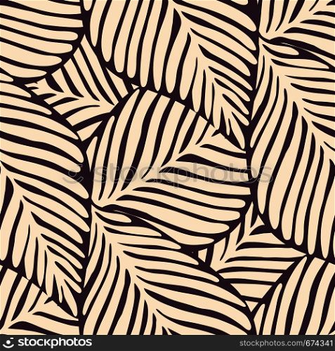 Abstract leaf seamless pattern. Exotic plant. Tropical pattern, palm leaves seamless vector floral background.. Abstract leaf seamless pattern. Exotic plant. Tropical pattern, palm leaves