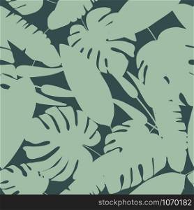 Abstract leaf seamless pattern. Palm leaves wallpaper. Modern exotic design for printing, textile, fabric, fashion, interior, wrapping paper. Vector illustration. Abstract leaf seamless pattern. Palm leaves wallpaper.
