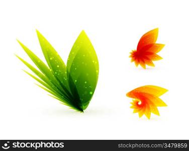 Abstract leaves and petal design