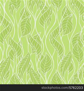 Abstract leaves seamless background - vector illustration