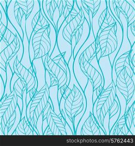 Abstract leaves seamless background - vector illustration.. Abstract leaves seamless background - vector illustration