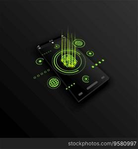 Abstract lemon neon color background with smartphone technology concept