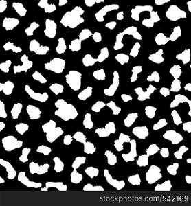 Abstract leopard skin seamless pattern texture repeat. Monochrome black and white backdrop. Wild african cats repeat illustration. Abstract animal fur wallpaper. Concept trendy fabric design. Abstract leopard skin seamless pattern texture repeat.