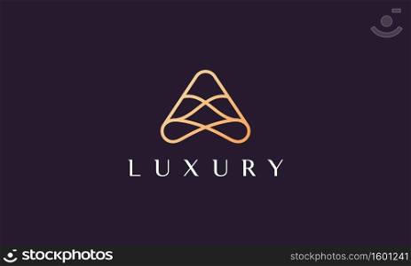 Abstract letter A logo from line in modern and luxury style