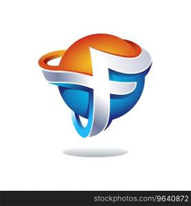 Abstract letter f logo design inspiration Vector Image