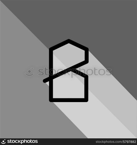 Abstract letter. Flat icons with long shadow