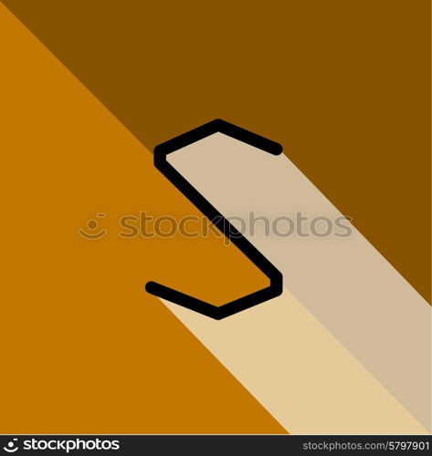 Abstract letter. Flat icons with long shadow