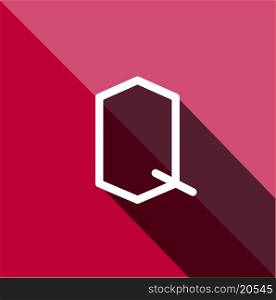 Abstract letter. Flat icons with long shadow. Abstract creative font