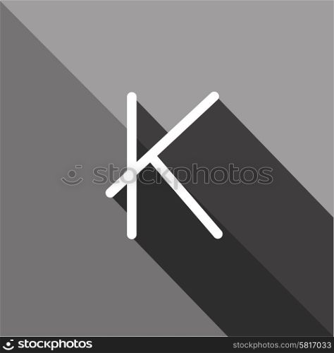 Abstract letter. Flat icons with long shadow. Abstract creative font