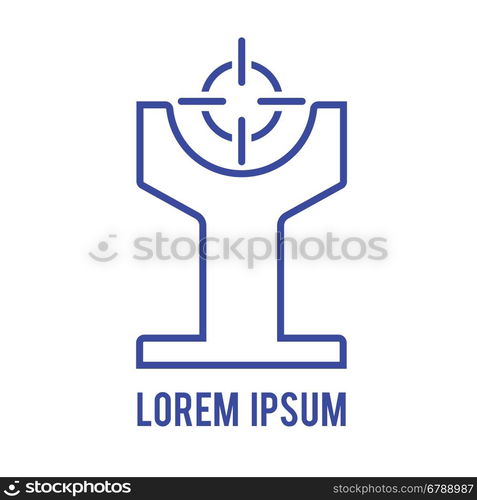 abstract letter I or human symbol head target logo emblem vector icon