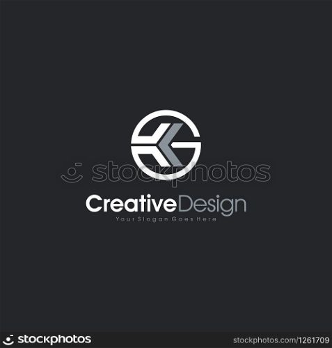 Abstract letter KG logo design. Creative,Premium Minimal emblem design template. Graphic Alphabet Symbol for Corporate Business Identity. Initial KG vector element